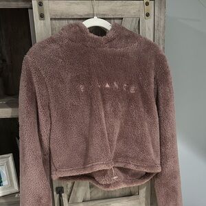 Balance Athletica Mauve Plush Cropped Hoodie - Cozy Fleece Pullover